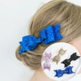 thumbnail image 5 of Yoyauz Girl's Shining Bowknot Spring Hair Clip Glitter Bow Barrette Hair Accessory Black, 5 of 8