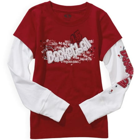 Girls' Layered Basketball Tee Shirt