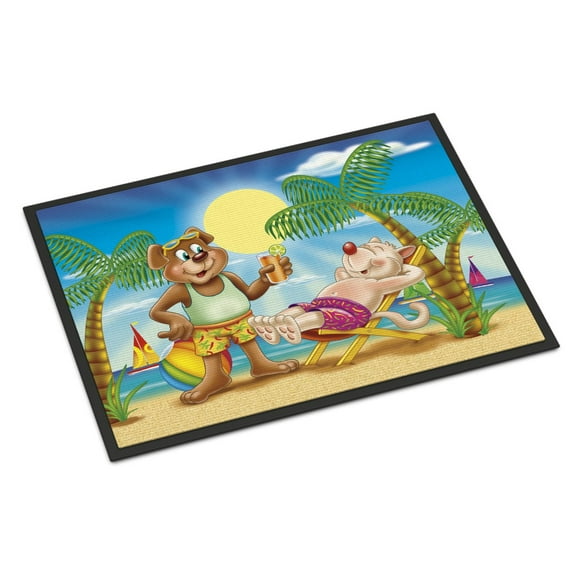 Carolines Treasures APH3817JMAT Bears Relaxing at the Beach Door Mat Indoor Rug or Outdoor Welcome Mat 24x36 Doormat