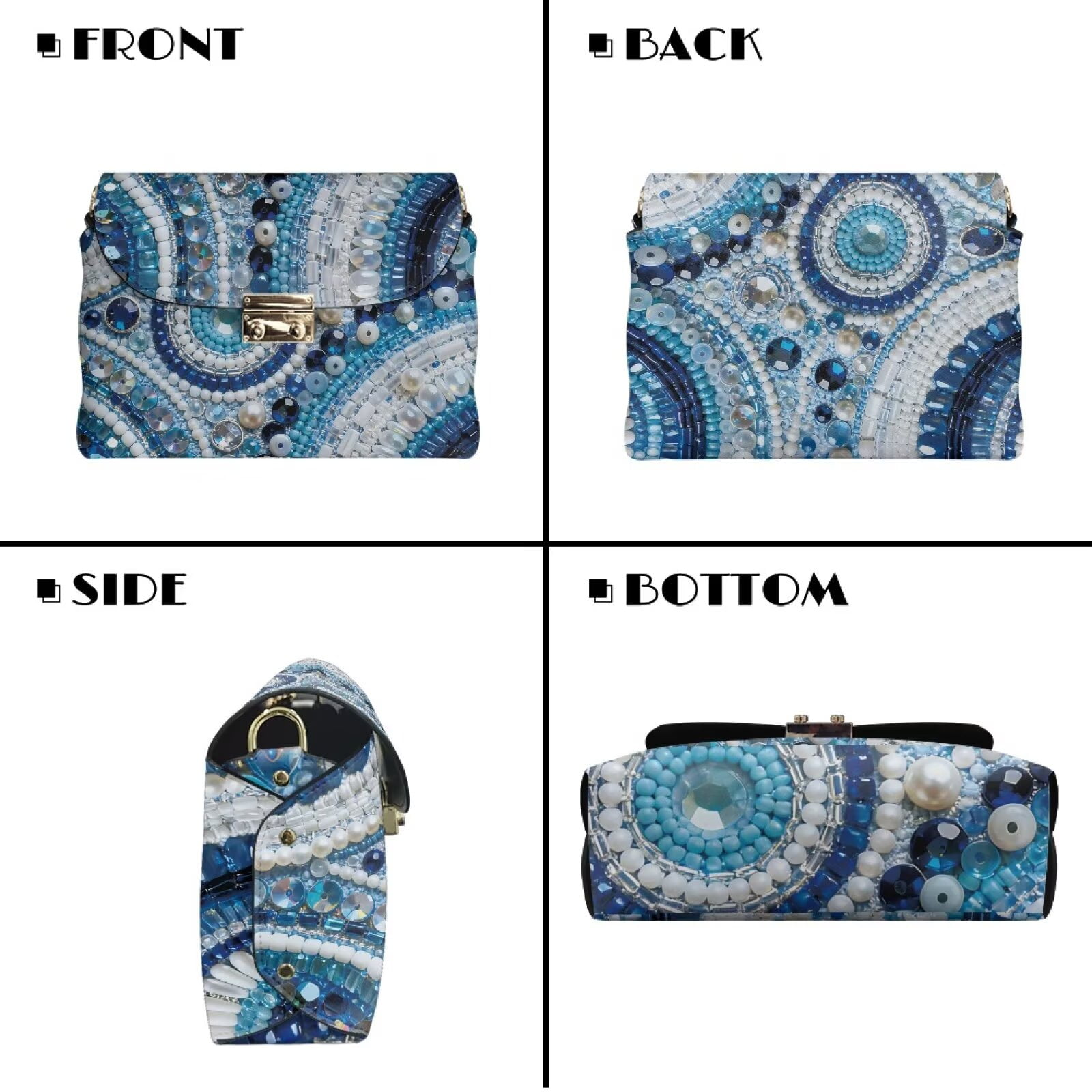 Pzuqiu Beads Buttons Women Leather Crossbody Bag with Chain Strap Minimalist Quilted Leather Crossbody Bags for Women Exquisite Practical for Party and Special Occasions