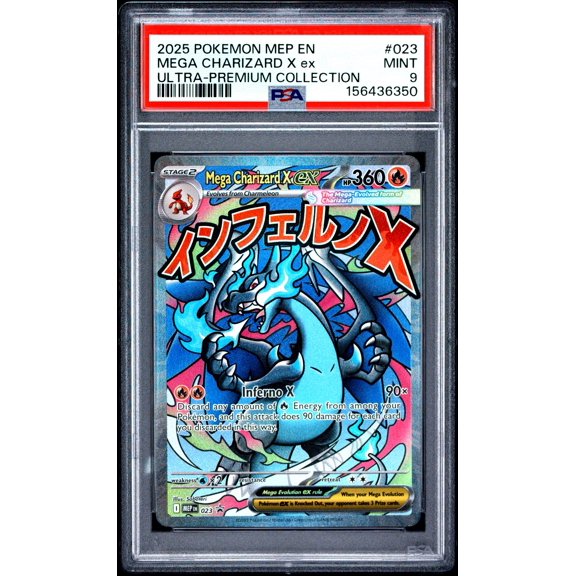 Collectible 2025 Pokemon Mega Evolution Black Star Promo Ultra Premium Collection Mega Charizard X Ex #023 PSA 9