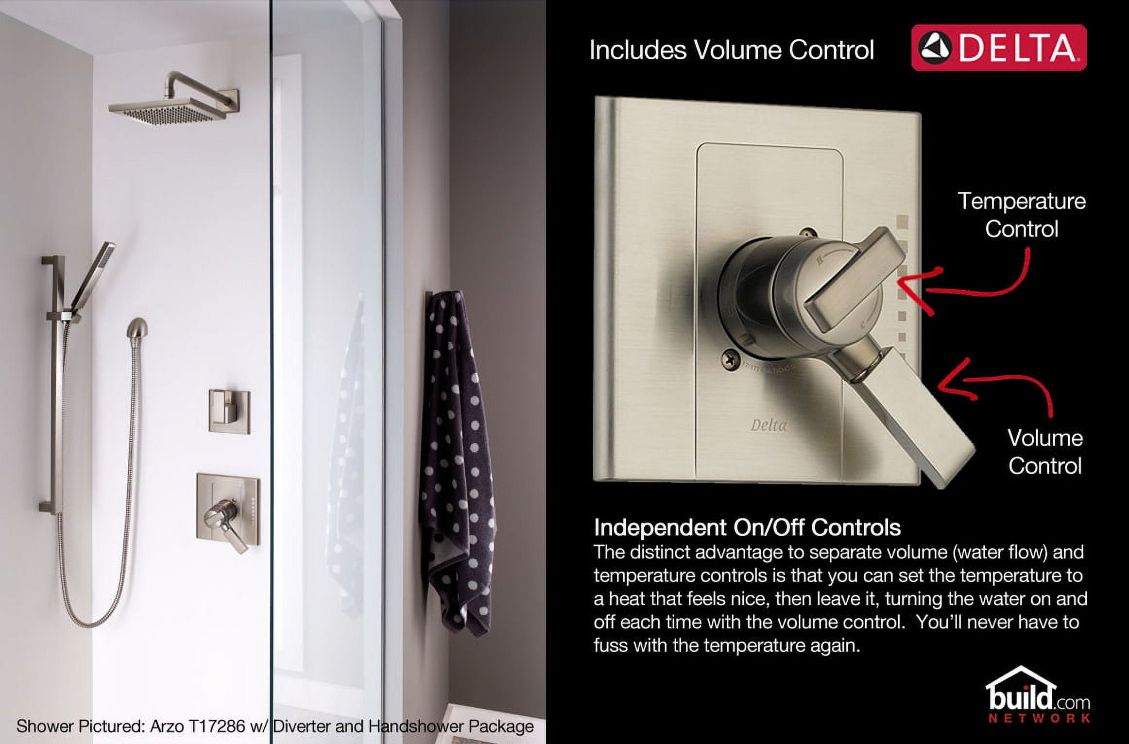 Delta T17T438 Lahara Tempassure 17T Series Dual Function Thermostatic Tub And Shower -