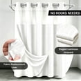 thumbnail image 3 of LVRLVR 1Pc Diamond Jacquard Shower Curtain Set, Heavyweight Polyester, Tassel & Hookless 2 Styles, Bathroom Curtain with Liner or Hooks, 3 of 7
