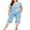 05 FP-Light Blue, variant on Cueply Women Plus Size Pajamas Set Short Sleeve Pjs Sleepwear Loungewear Nightwear with Pockets