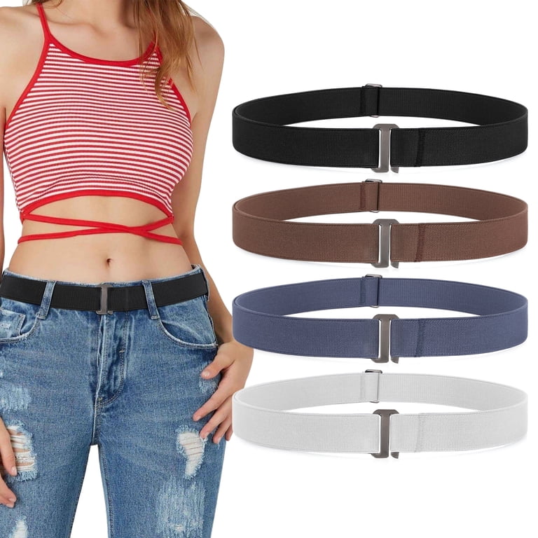JASGOOD 4-Pack No Show Stretch Belts, Invisible photo 1