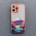 thumbnail image 1 of Funda de teléfono con mapa de paisaje Fuji de montaje estético japonés, cubierta a prueba de golpes para iPhone SE2, 7, 8 Plus, 14, 13, 12, 11 Pro Max, Mini, XR, XS, X, 1 of 4
