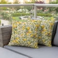thumbnail image 3 of Vintage Lemons Outdoor Pillow Covers Pack of 2 Green Leaf Pink Flower Country Summer Waterproof Throw Pillow Covers Decorative Cushion Cases for Patio Garden Tent Balcony Couch 20x20 inch, 3 of 9