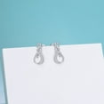 thumbnail image 2 of Amy and Annette 14K White Gold Plated Infinity Earrings with Crystal, 2 of 4