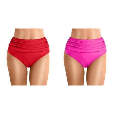 Rinsvye 2 Pcs Women Plus Size High Sunflower Shorts Women Waist Bikini Bottoms Swim Briefs Beach Shorts Ruched Bottom High Cut Swim Bottom Full Coverage Swimsuit Bottom Sports Yoga Shorts Swimbottom