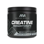 Amazing Muscle Micronized Creatine Monohydrate Unflavored Powder Supplement | 90 Servings | 5000 mg Per Serving | 1 Lb (453.5 Grams) | Ideal Pre & Post Workout Supplement |