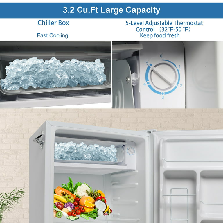 Upstreman 1.7 Cu.ft Mini Fridge with Freezer, Single Door Compact