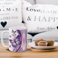 thumbnail image 5 of WIRESTER 11 Oz Ceramic Tea Cup Coffee Mug With Handgrip for Gifts, 2 Tone Purple Butterfly, 5 of 7