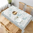 thumbnail image 1 of Spring Grey Teal Leaf Tablecloth 60 x 84 Inch Rectangle, Summer Watercolor Leaves Table Cloth Waterproof Fabric Farmhouse Rustic Decorations for Home Kitchen Dining, 1 of 5