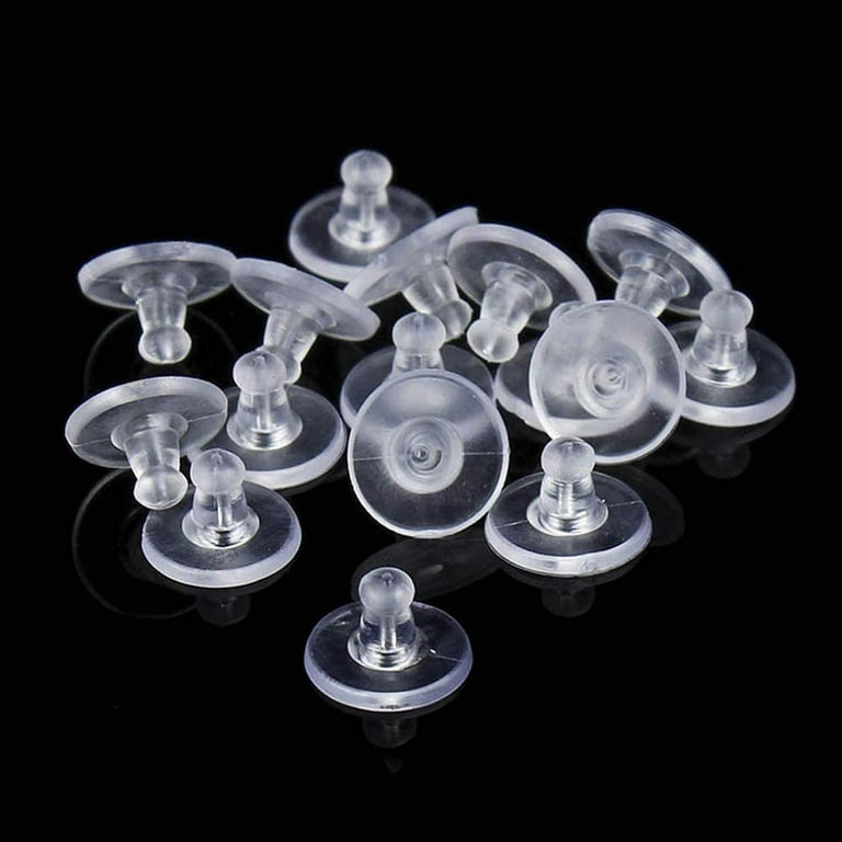 Earring Backings, 100PCS Silicone Earring Backs with Pad, Rubber