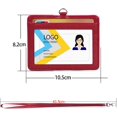 thumbnail image 2 of Porta credencial de identificación, porta credencial de identificación horizontal de cuero sintético con 1 ventana de identificación transparente, 1 ranura para tarjeta de crédito y cordón de cuello, 2 of 5