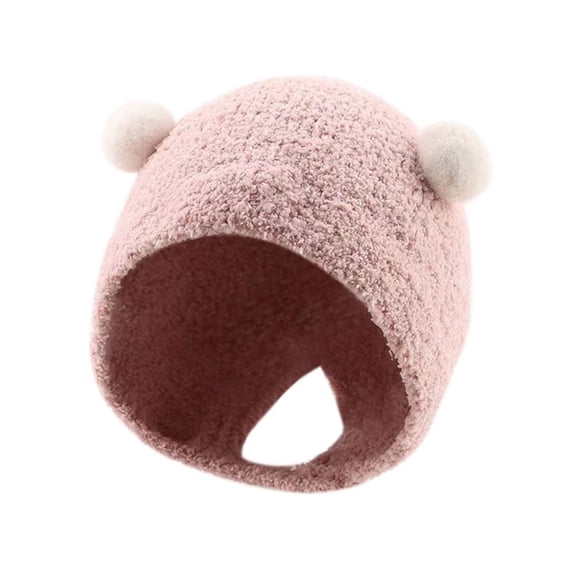 Toddler Hat Newborn Toddler Warm Hip Hop Soft Cute Thickened Warmer Bonnet Newborn Cap Autumn Winter Hats Baby Children Beanie Caps PINK