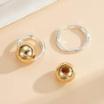 thumbnail image 6 of Apsvo Gold and Silver Mixture Hoop Earrings,Drop Ball Earrings for Women,Lightweight Dangle Huggies Earrings for Women,Birthday Valentine's Day Mother's Day Gifts Jewelry 12/24/28/36mm, 6 of 7