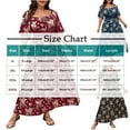 thumbnail image 3 of Munlar Plus Size Maxi Dresses for Women Red Vintage Flowy Short Sleeve Square Neck Floral Dress XL-4X, 3 of 9