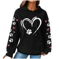 thumbnail image 2 of FAVIPT Womens Valentines Day Hoodies Women's Knit Hoodie Sweatshirts for Women Long Sleeve Lightweight Oversized Hoodie Drawstring Pullover Tops Black,S, 2 of 4
