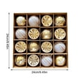 thumbnail image 3 of Hvmvliv Christmas Ornaments 16Pc 2.34inch Electroplated Painted Christmas Tree Pendant Shatterproof Xmas Decorative Balls Hanging Boxed Gifts for Holiday Decor Yellow, 3 of 7