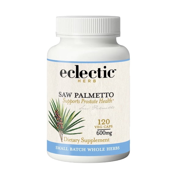 Eclectic Herb - Saw Palmetto Capsules | Urinary Tract & Prostate Health Supplement for Men | Supports Male Health | Non-GMO, Vegan, Gluten Free (120 CT | 600 mg)