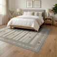 thumbnail image 3 of ODIKA 6'x9' Washable Area Rug Neutral Boho Scattered Geometric Motif Blended Vintage Ivory for Family Room, Living Room, Master Bedroom, Non-Slip, Easy Care, 3 of 7