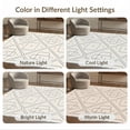 thumbnail image 7 of ODIKA 4'x6' Cream Blue Geometric Diamond Trellis Cross Washable Area Rug Modern Southwestern Style Grid Lattice for Dorm Room, Small Living Stain Resistant Low Profile, Easy Care, 7 of 7