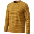 thumbnail image 4 of Spazoro Boys Long Sleeve T-Shirt with Crew Neck, Stretchy Lightweight Breathable Striped Casual Tee Shirts for Daily Wear Yellow Size 6-8, 4 of 6