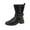 Black, variant on Womens Winter Boots, Casual Solid Color Plus Size Round Toe Belt Buckle Low Heel Mid-Calf Winter Boots, Women's Boots