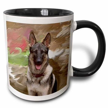 3dRose German Shepherd - Two Tone Black Mug,