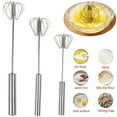 thumbnail image 2 of Douhoow Stainless Steel Eggbeater Hand-Press Egg Stirring Stick Handheld Blender Kitchen Tool, 2 of 9