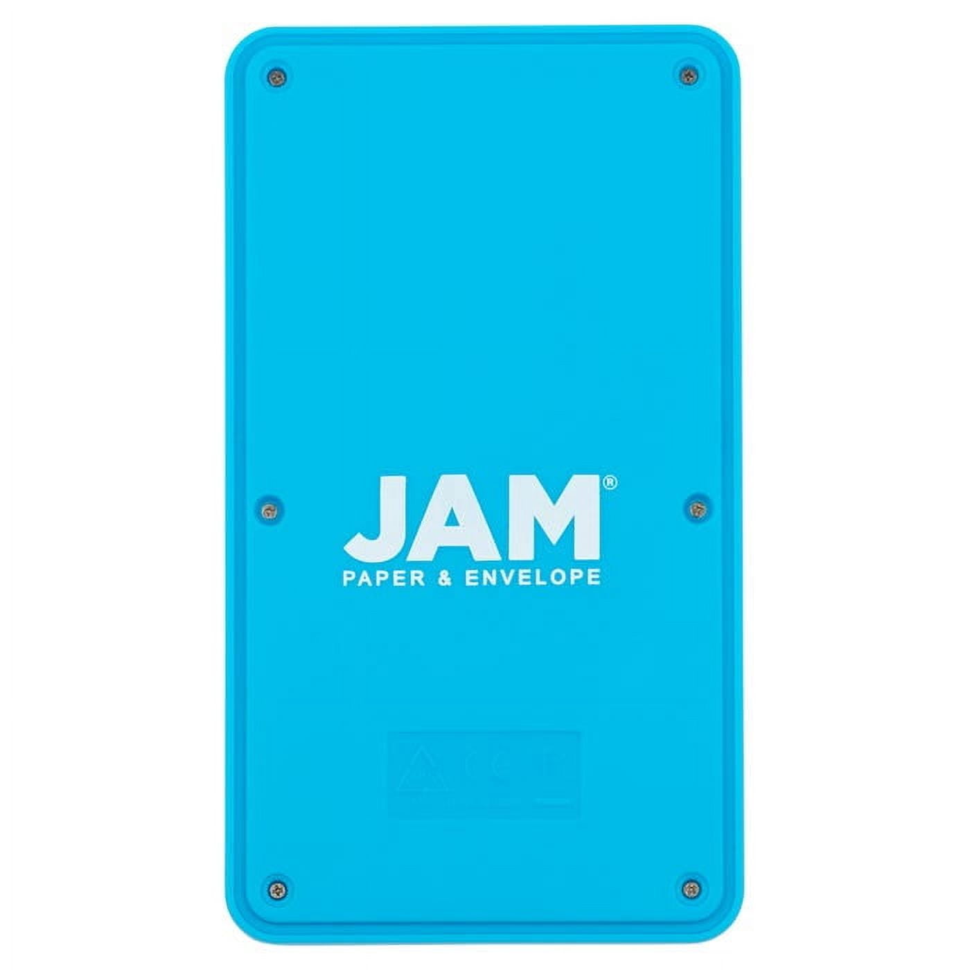 JAM Paper Desktop Calculator, 10 Digit LCD Display, 3 3/4 x 6 3/4 Inches, Blue, 1 Pack