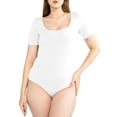 thumbnail image 5 of POSESHE Women's Plus Size Square Neck Short Sleeve Bodysuit, S-5XL, 3 Piece, 5 of 5