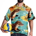 thumbnail image 4 of Platypus Men's Hawaiian Printed Short Sleeve Button Down Casual Beach Shirt's, Unisex, 4 of 6