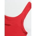 thumbnail image 2 of Women's Square Neck Sleeveless Crop Tops 2024 Cute Double Layer Seamless Slim Fit Tank Tops, 2 of 6