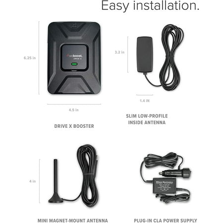 weBoost - Drive X Vehicle Cell Phone Signal Booster for Car, Truck, Van, or SUV, Boosts 5G & 4G LTE for All U.S. Carriers - Black
