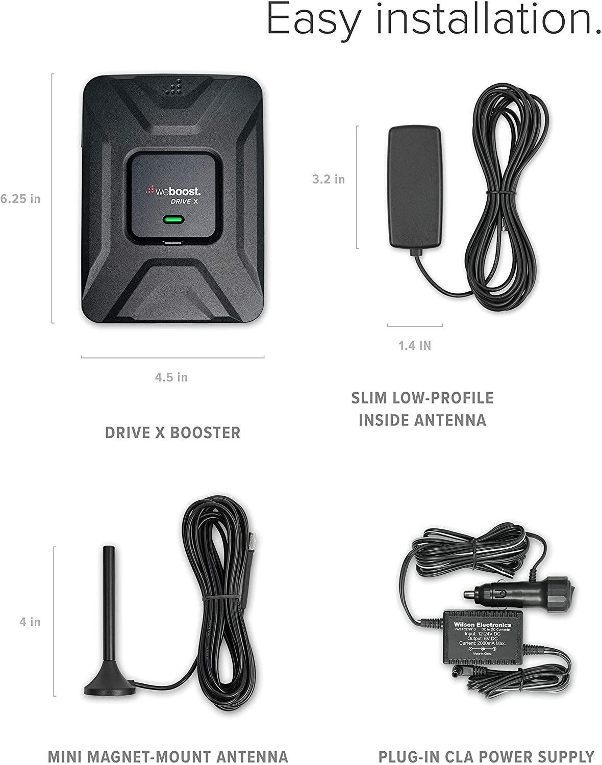 weBoost Drive X, Vehicle Cell Phone Signal Booster, Boosts 5G  4G LTE for  All Carriers Verizon, ATT, T-Mobile (Model 475021)