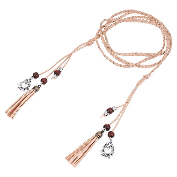 Moda para Mujer para Mujer Tejido con Flecos Cinturón Delgado Delgado Cintura Delgada , se describe Sunnimix Cinturón delgado de las señoras