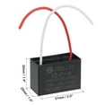 thumbnail image 3 of Uxcell 51x35x25mm 10uF 450V AC 2 Wires CBB61 Ceiling Fan Capacitor 3 Pack, 3 of 7