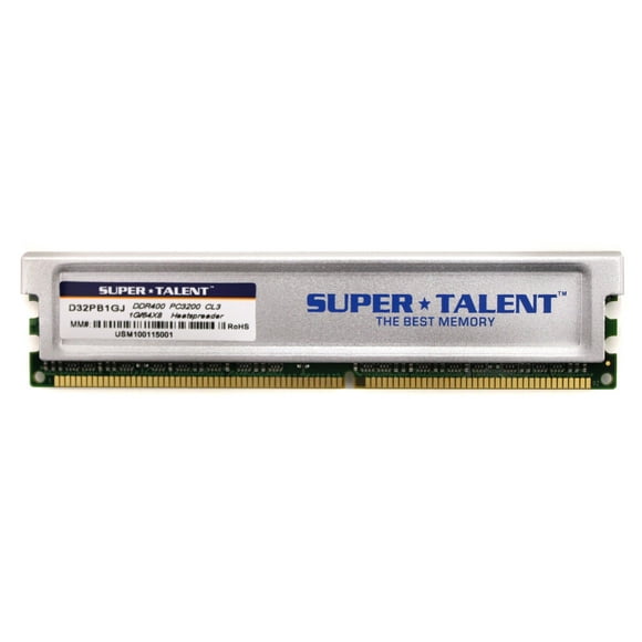 Super Talent DDR400 1GB/64X8 CL3 16CH Memory (PC and MAC G5) D32PB1GJ