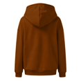 thumbnail image 2 of Hsovts Womens Half Zip Oversized Sweatshirts Fleece Hoodies 2026 Trendy Long Sleeve Pullover Tops Fall Outfits Brown L, 2 of 2