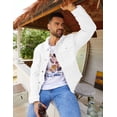 thumbnail image 6 of Denim Jackets for Men Trucker Jean Jacket Unlined Coats Spring Fall Outfits(White,XS), 6 of 8