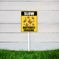 thumbnail image 3 of Kurmntregon Butterfly Crossing Sign With Stake Slow Sign Aluminium Sign 6x4.6inch Wildflower Sign Decorative Outdoor Flower Plants Landscaping Signs Yard Grass Lawn Art Stake Kit, 3 of 7