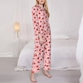 thumbnail image 3 of Yiaed flowers and ladybugs Print Pajamas Women's Long Sleeve Sleepwear Soft Button Down Loungewear Pjs Lounge Set Nightwear Womens Pajama Pants-XX-Large, 3 of 7