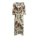 thumbnail image 2 of Mujeres Floral V Zambullirse Maxi para proteger Vacaciones Verano Beige, 2 of 9