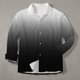 thumbnail image 2 of Camisas Tipo Para Hombre Moda para hombre Casual Impresión digital 3D Primavera y otoño Moda De Rong Solapa Camisa de manga larga Cárdigan (Grey, M), 2 of 4