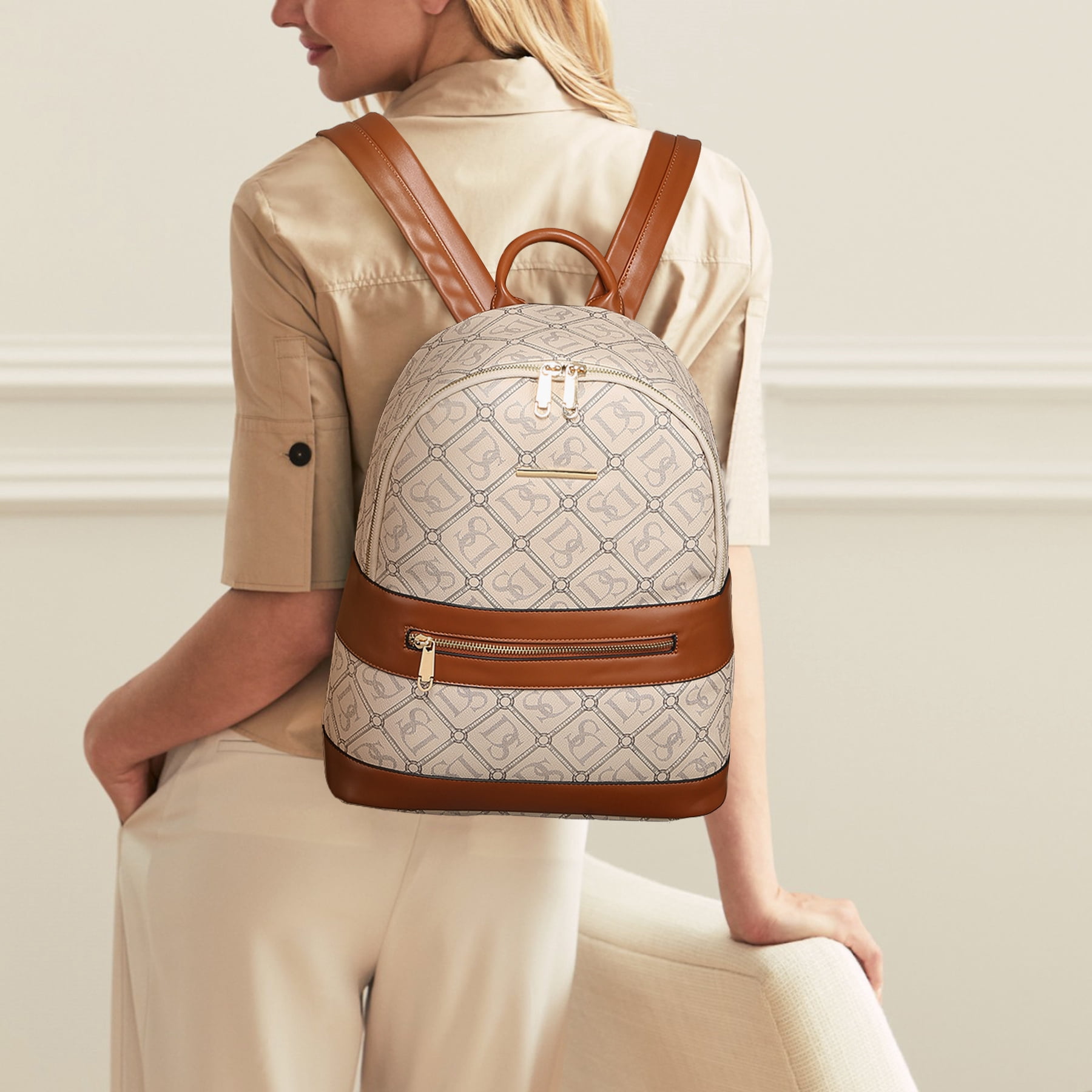 Vansarto Women Fashion Zipper Medium Backpack Purse Faux  display picture 2