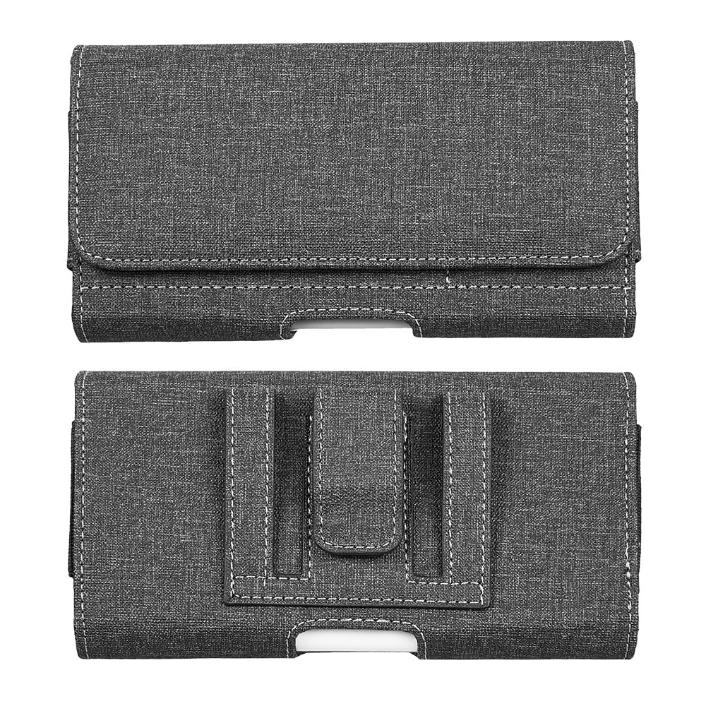 6.5-inch Horizontal Universal Cell Phone Holster Pouch with Belt Clip and Card Slots