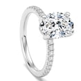 thumbnail image 2 of Edge Jewel 14k White Gold Over Wedding Engagement Ring for Her - Oval Cut 2.2 Ct Lab Created Diamond Anniversary Ring - Jewellery Diamond Rings Wedding Sets On Clearance - 6th Anniversary Gifts, 2 of 6