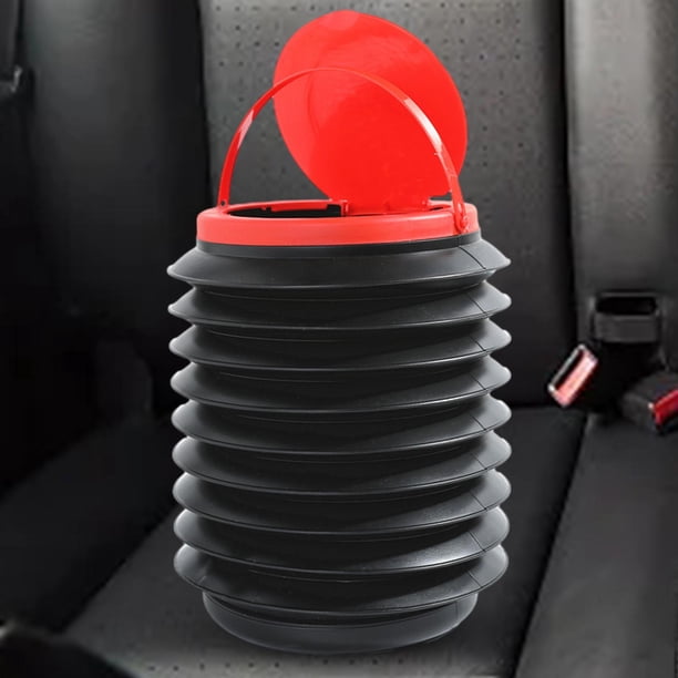 Cubo de basura plegable, organizador de cubo de basura para coche, reutilizable, cubo de basura Interior automotriz, cubo de basura para vehículo con tapa Macarena Bote de basura para auto